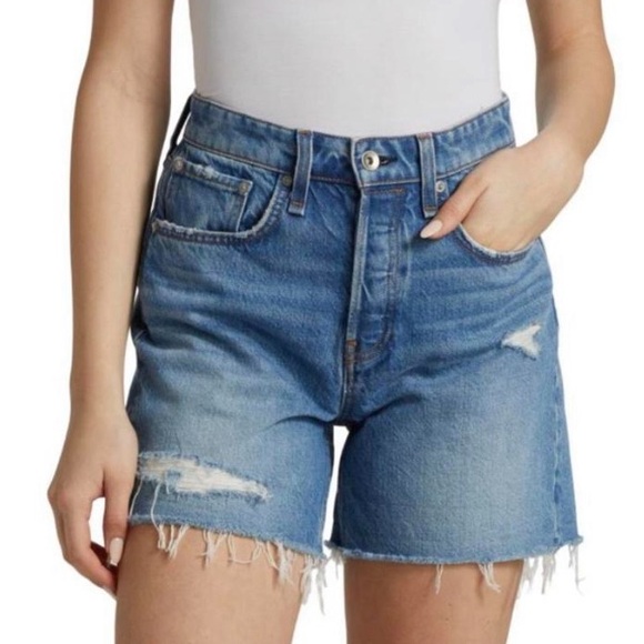 Rag & Bone Rosa High Waist Ripped Nonstretch Denim Cutoff Shorts Size 27 - Picture 2 of 11